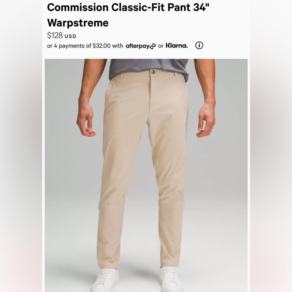 Commission Slim Fit Pant 31 x 32” Warpstreme